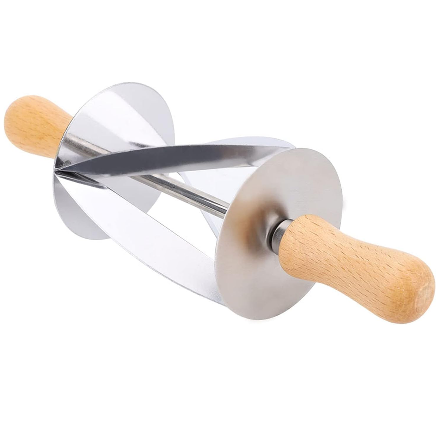 Croissant Cutter Stainless Steel Rolling Slicer With Wooden Handle Dough Bread Croissant Cutter