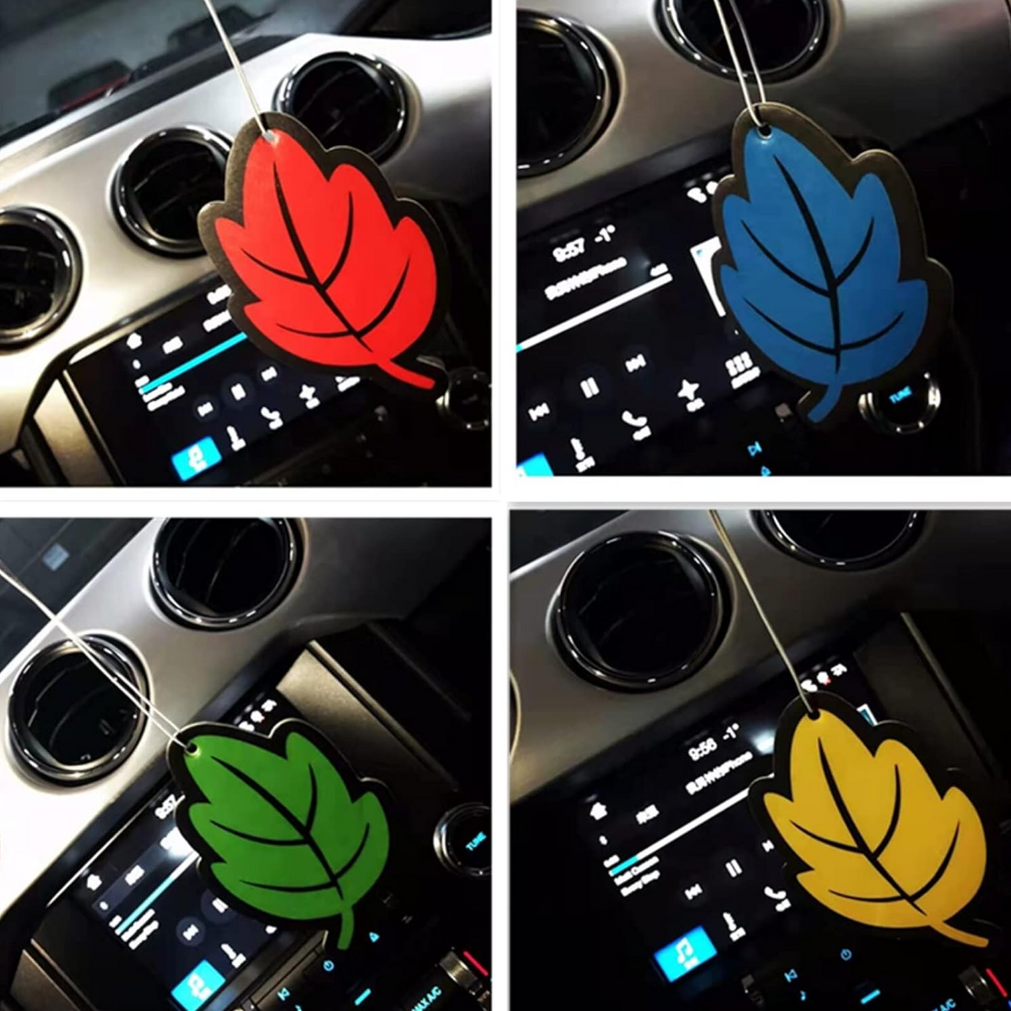 Car Air Freshener Scented Tea Paper Auto Hanging Vanilla Perfume Fragrance Leaf Shape Car Interior Accessories