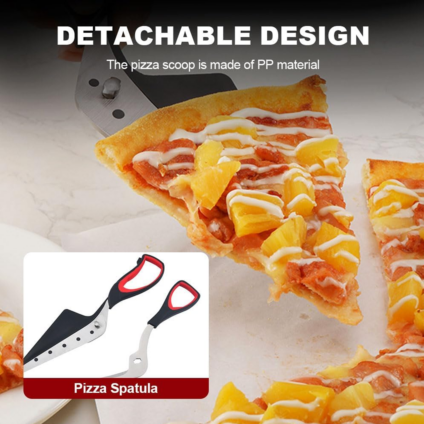 Pizza Scissors Pizza Cutter with Ultra Sharp Detachable Stainless Steel Blade and Ergonomic Soft Grip Scissor