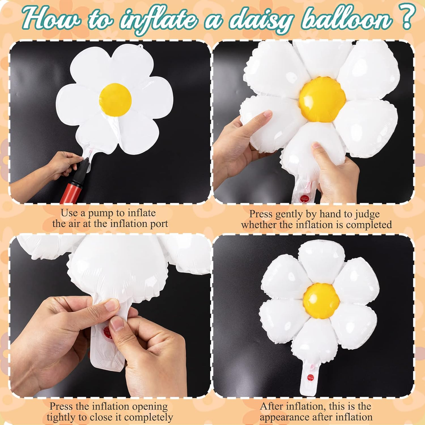 Daisy Flower Foil Balloons for One or Two Groovy Party Decorations Girls Daisy Themed Birthday