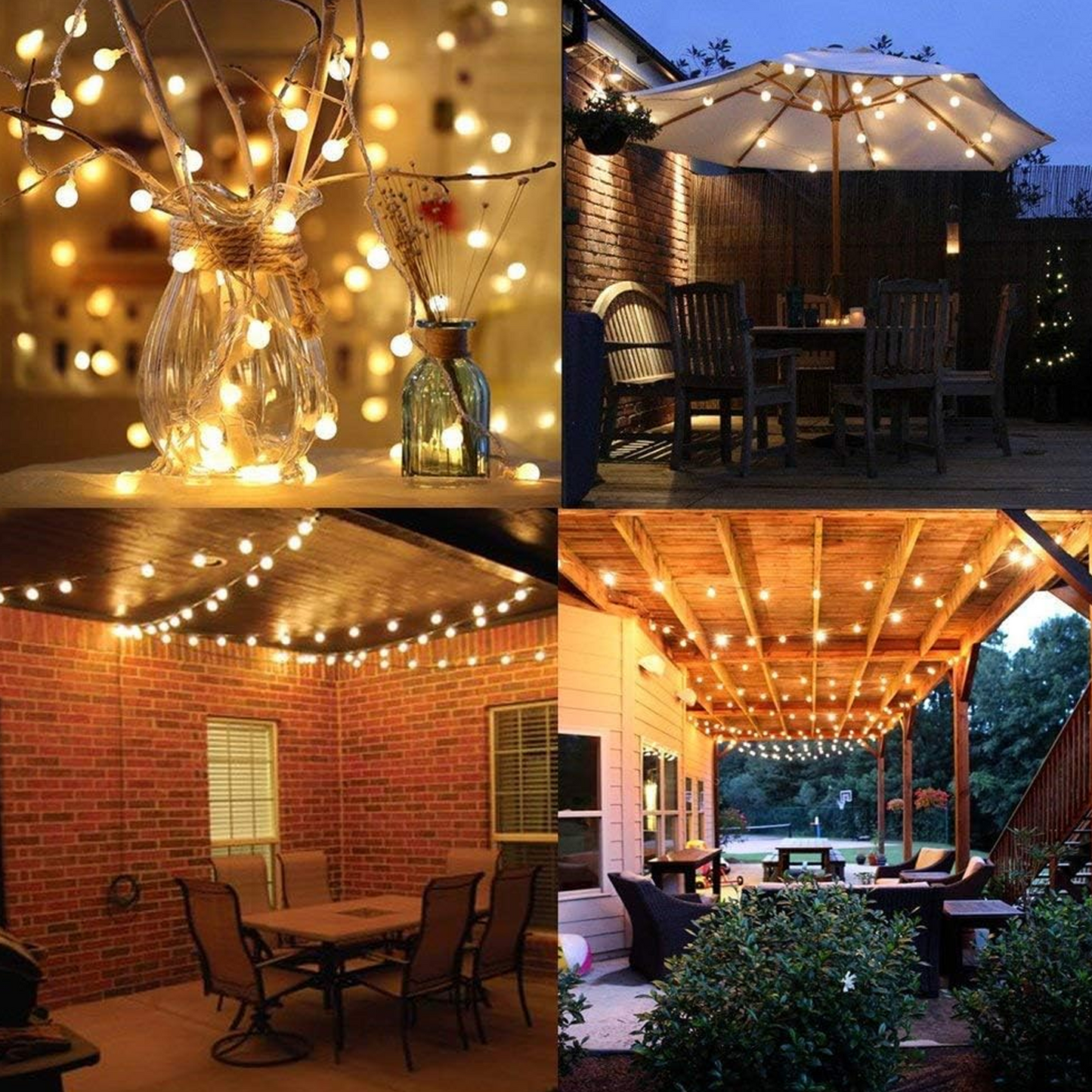 Globe String Lights USB/Battery Operated Waterproof Xmas Twinkle Lights for Party Wedding Wall Dorm Patio