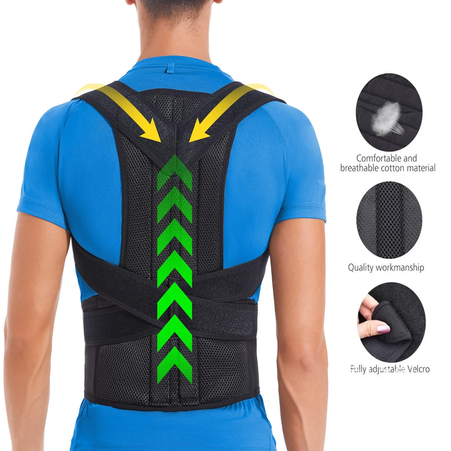 Adjustable Back Brace Posture Corrector for Women and Men Lumbar Support Pain Relief