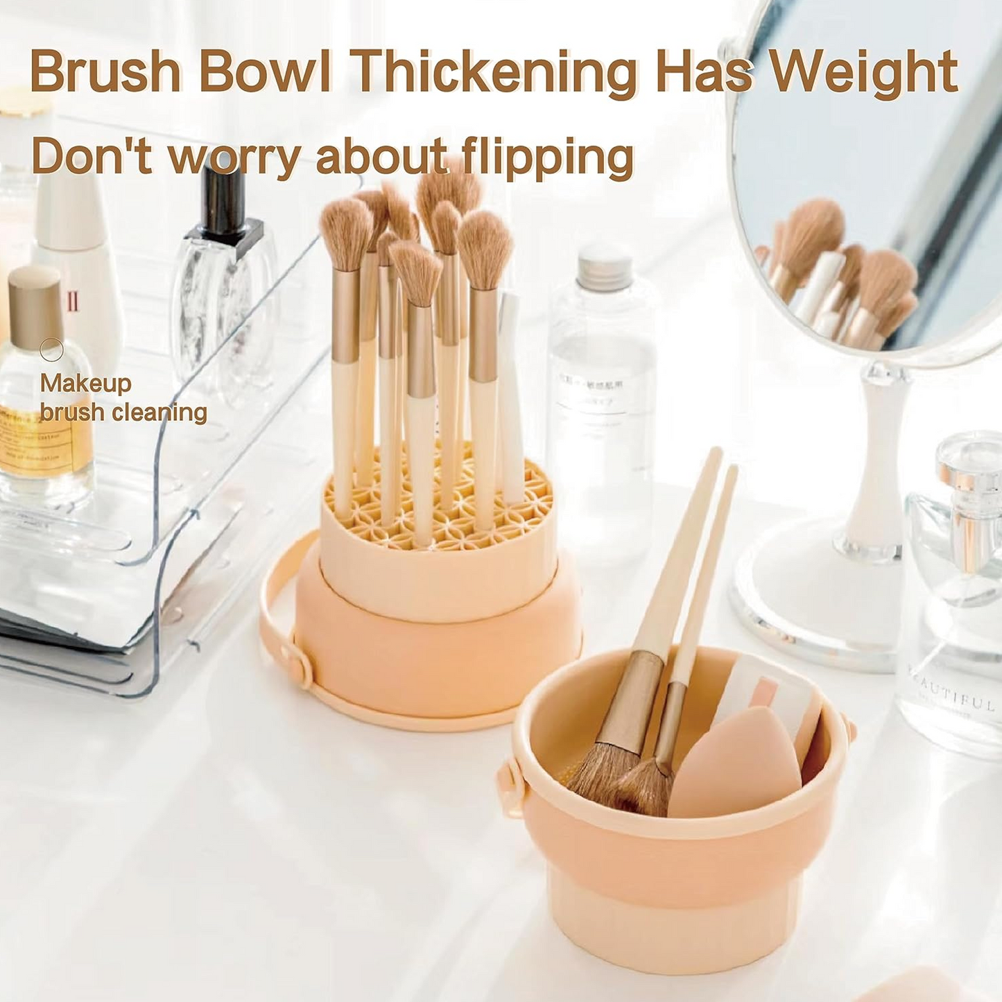 3 in 1 Makeup Silicone Makeup Brush Cleaner Bowl Cosmetic Brush Cleaner Pad for Cleaning, Drying