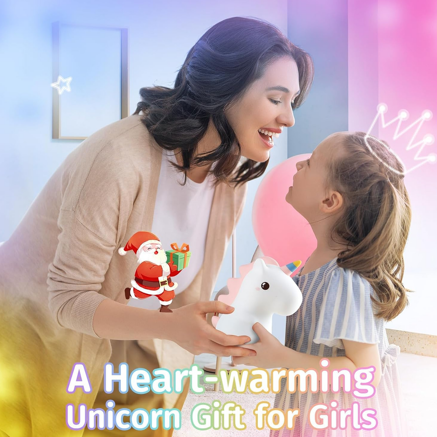 Unicorn Night Light USB Rechargeable Cute Light for Kids Bedroom, Toddler, Baby, Christmas Gifts