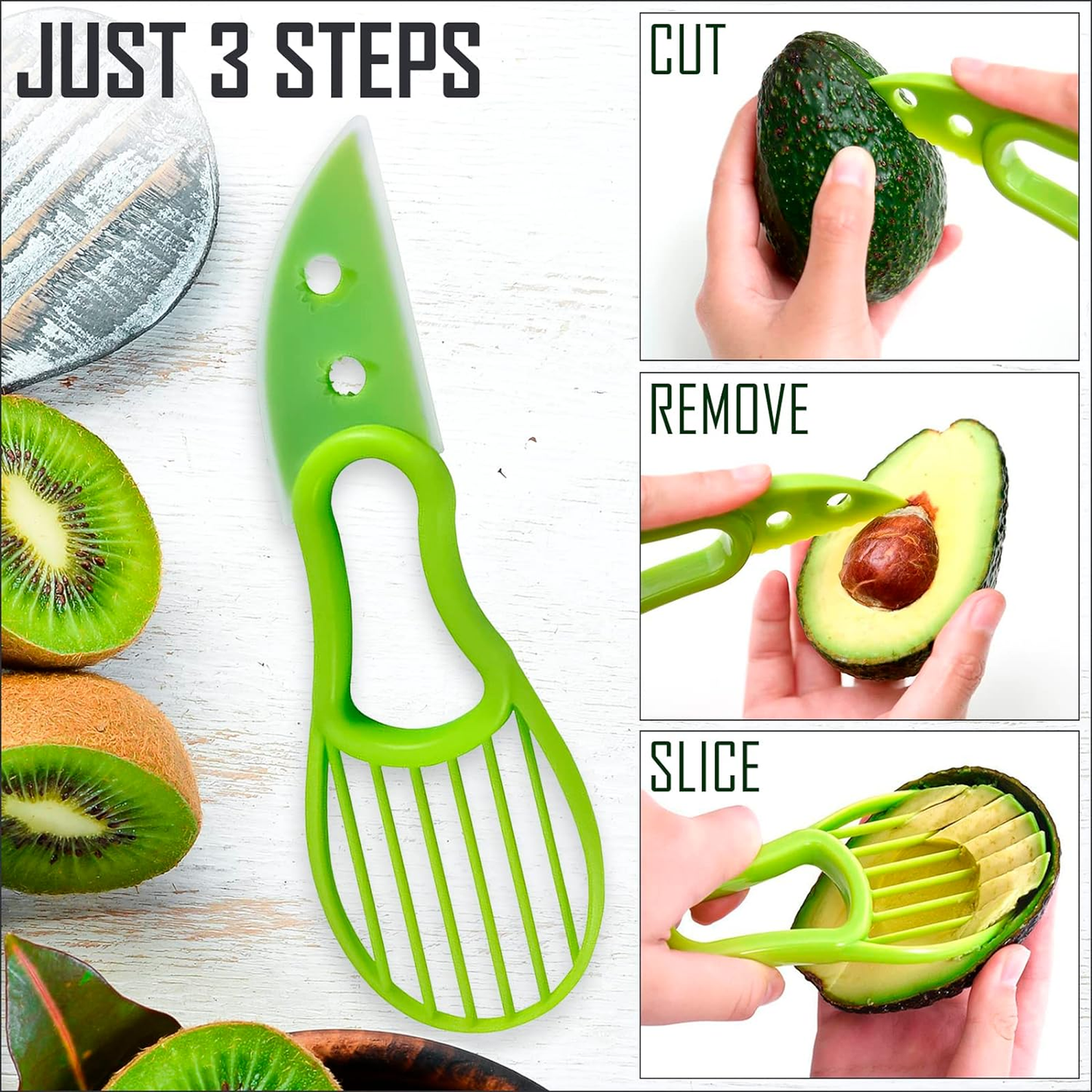 3 In 1 Avocado Peeler and Scooper for Fruits & Vegetable Peel Kitchen Gadget Accessories