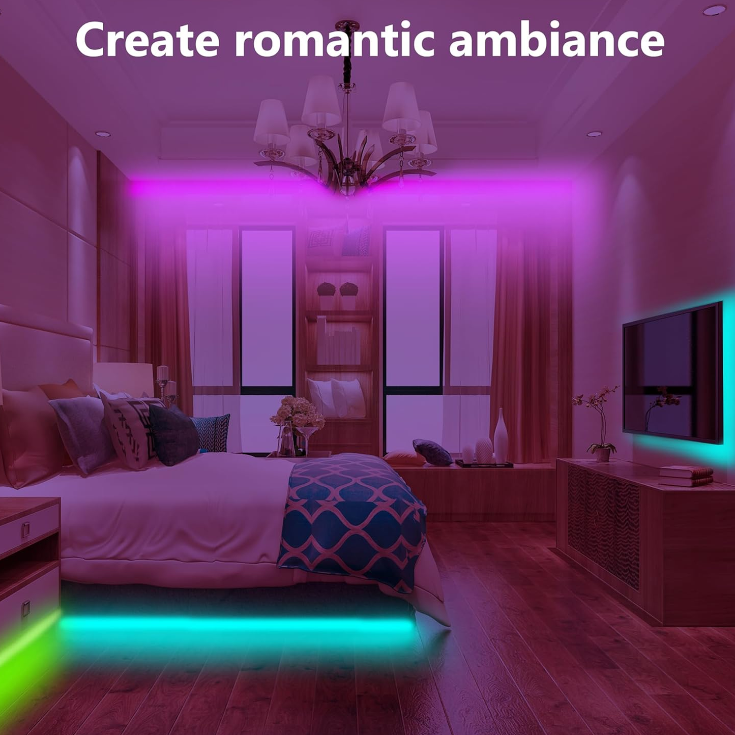 5050 RGB LED Lights Waterproof Smart with App USB Bluetooth Remote RGB Controller for Room Party