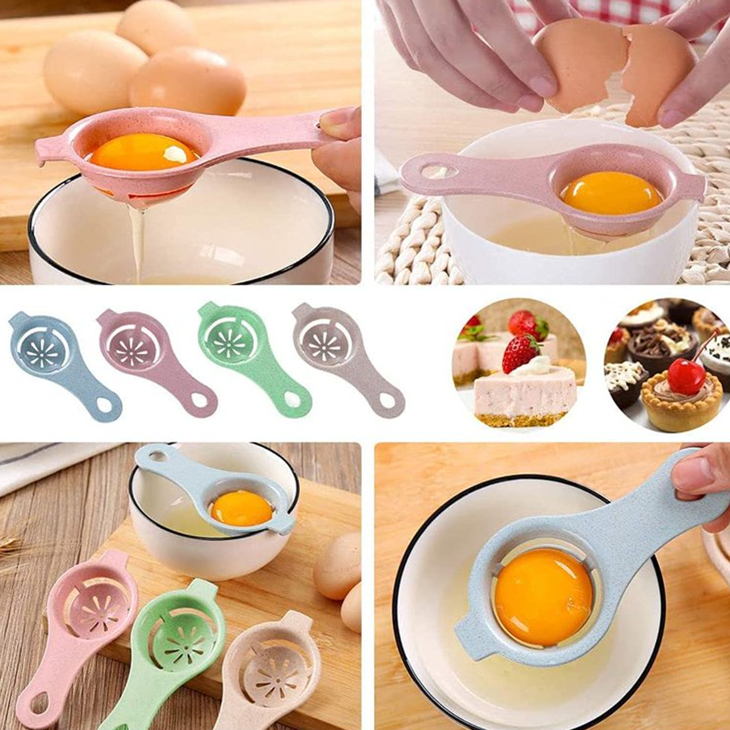 Egg White Separator Egg Yolk White Separator Strainer Filter Divider Egg Separator Tool Kitchen Baking Gadget