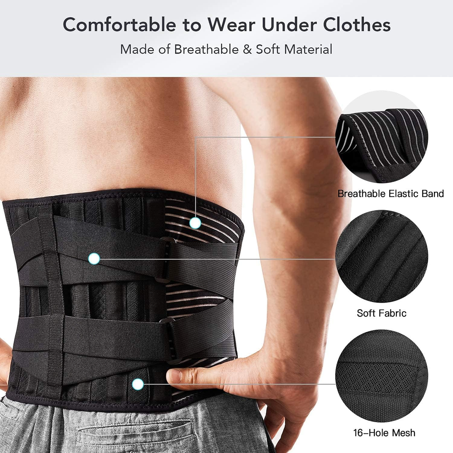 Back Braces Lower Back Pain Relief Lumbar Support Belt for Herniated Disc, Sciatica