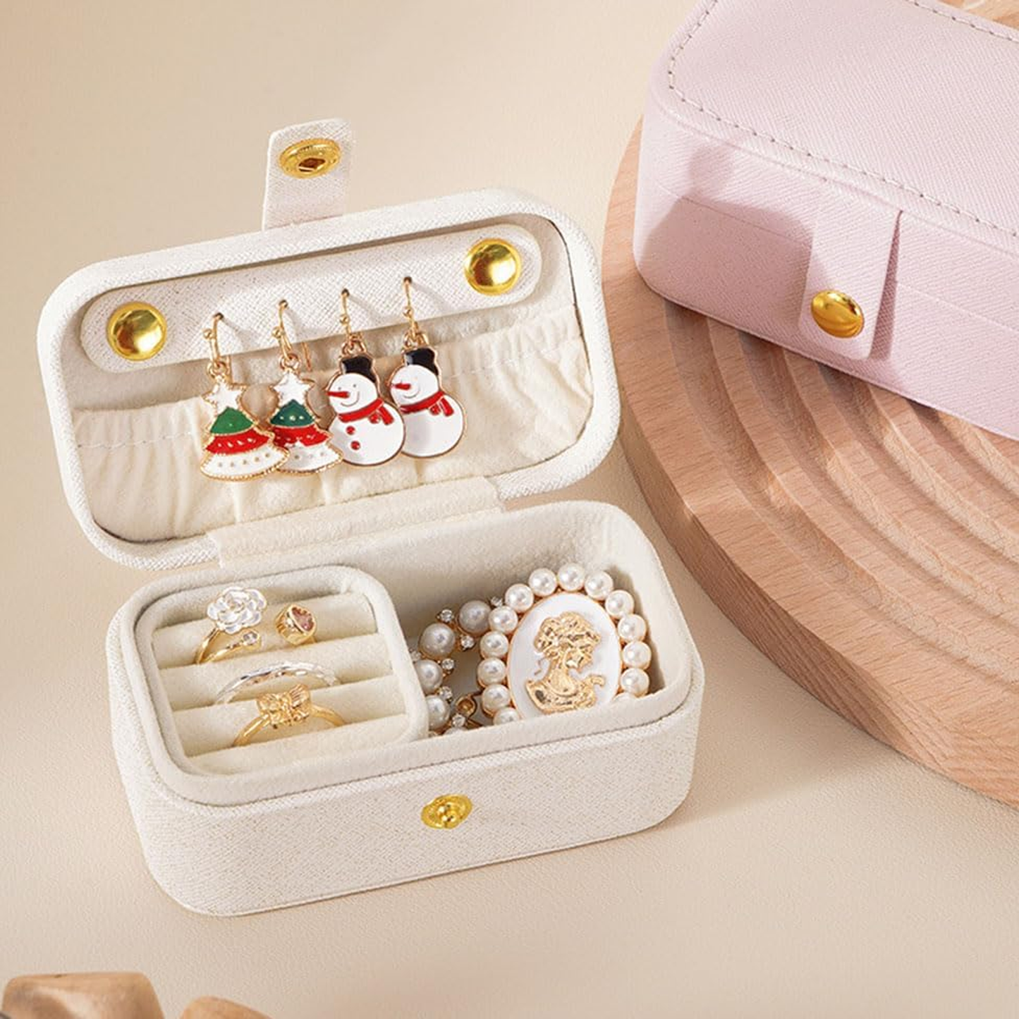 Portable Travel Jewelry Box Case Organizer Boxes for Rings Earrings Necklaces Bracelets