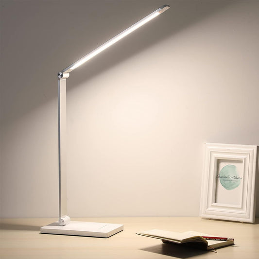 Dimmable LED Desk Table Reading Lamp With USB Charging Port 3 Lighting Modes for Home Office