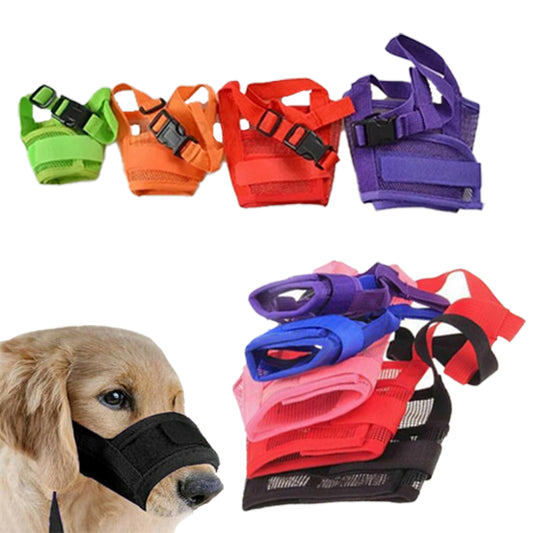 Dog Muzzle Barking Chewing Adjustable for Small Medium Large Dogs