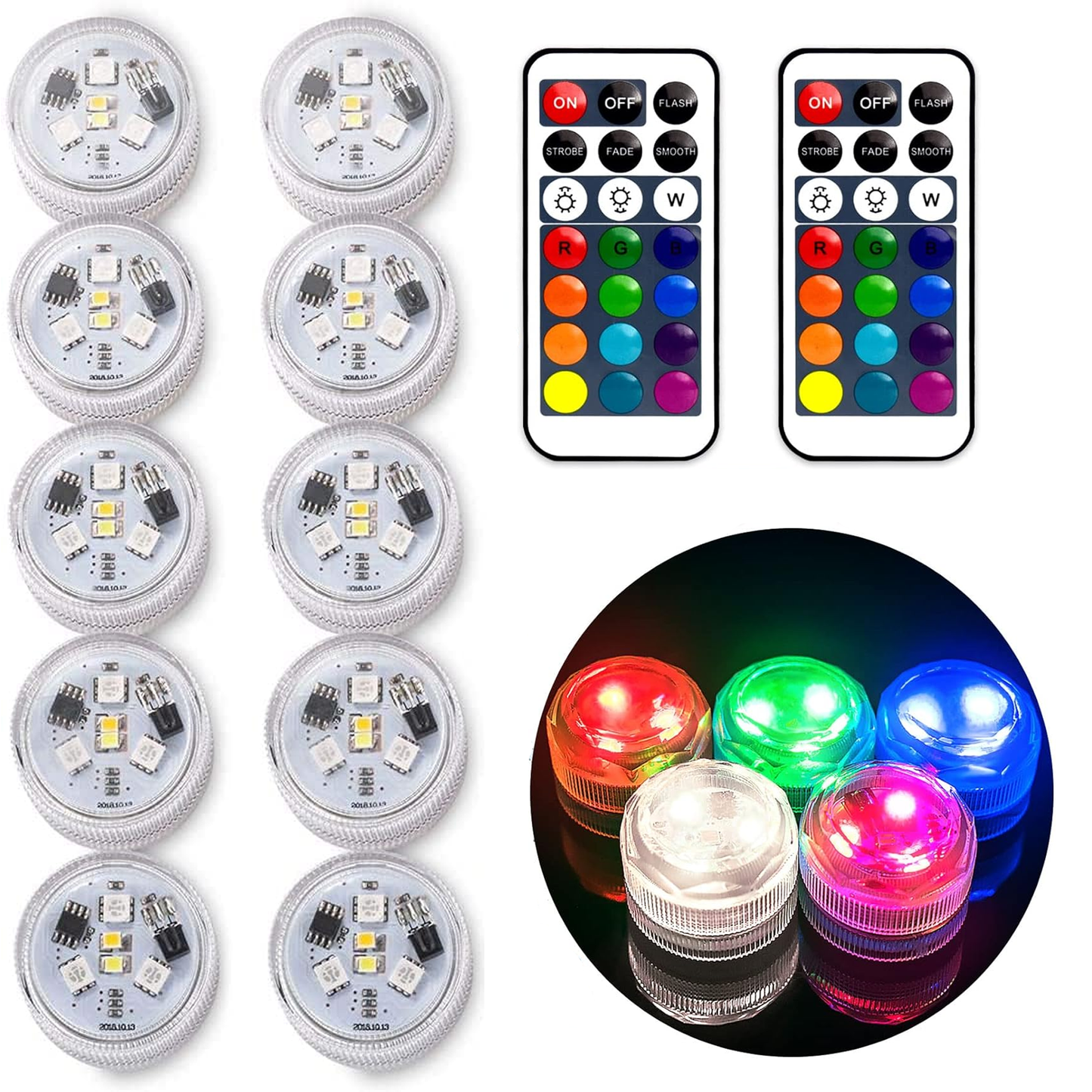 Mini Submersible LED Lights Waterproof Led Tea Lights With Remote Battery Operated for Vase Home Party