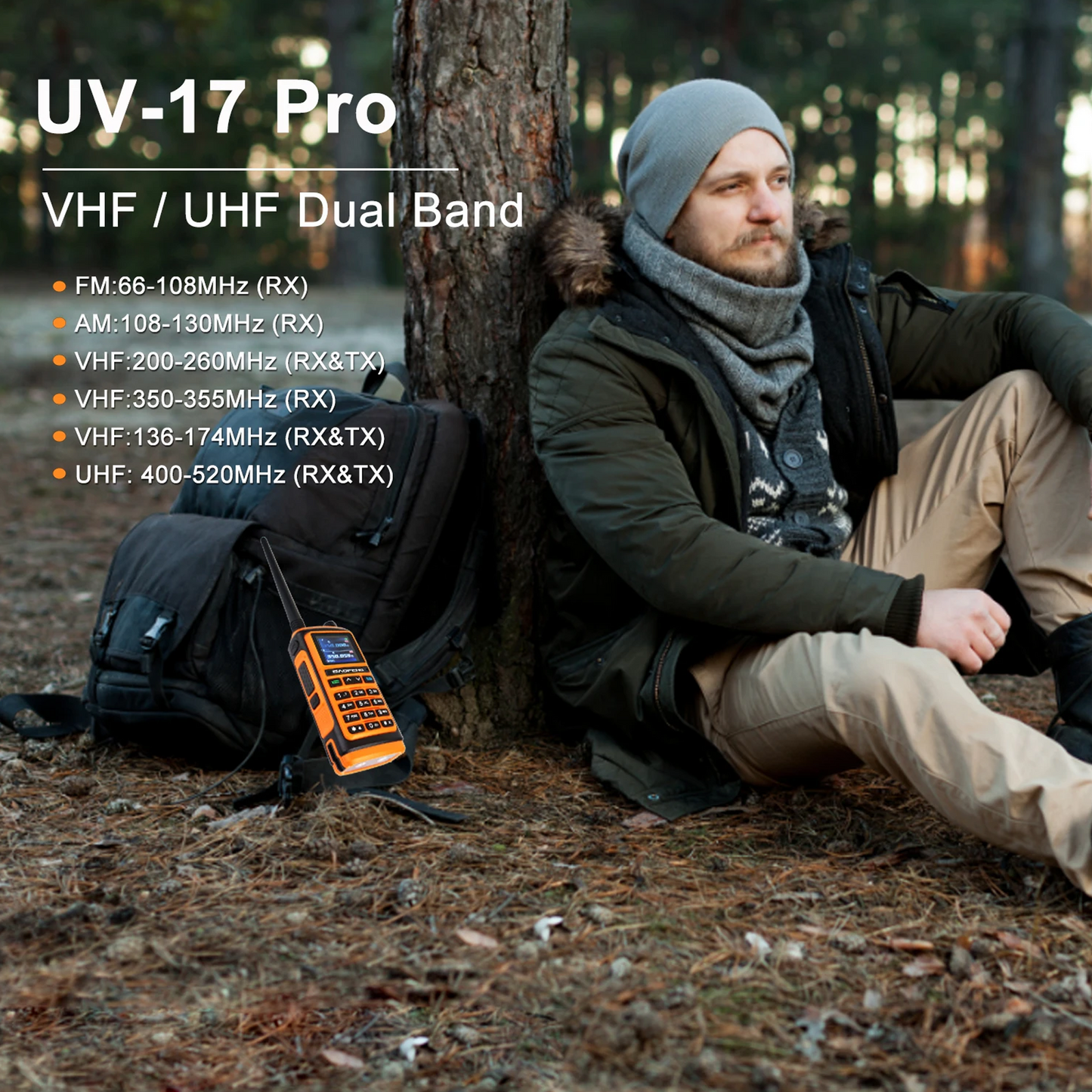 UV-17R Ham Radio Two Way Radio for Adults Long Range Dual Band USB Charger Hand Free VOX Walkie Talkies with Earpiece