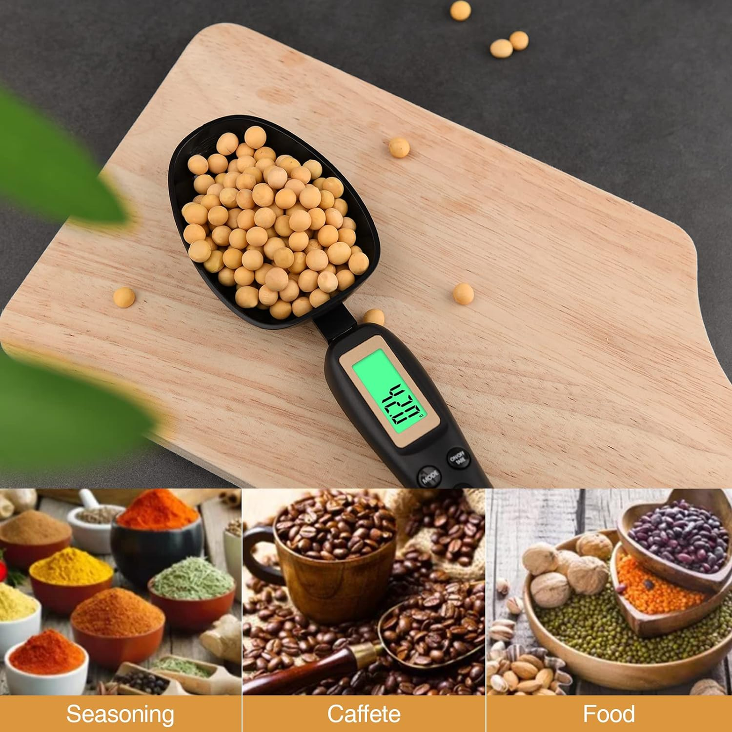 Electronic Digital Measuring Spoon Scale Food Coffee Weigh Scale for Home Kitchen LCD Display