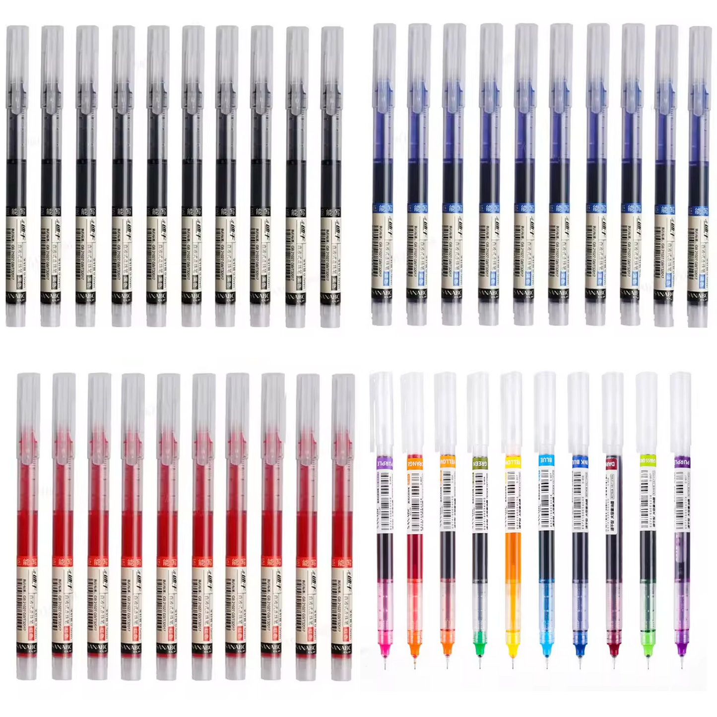 10pcs Needle Type Gel Pens Fine Point Pens Liquid Ink Pen Rollerball Pens Stationery School Office Supplies Writing