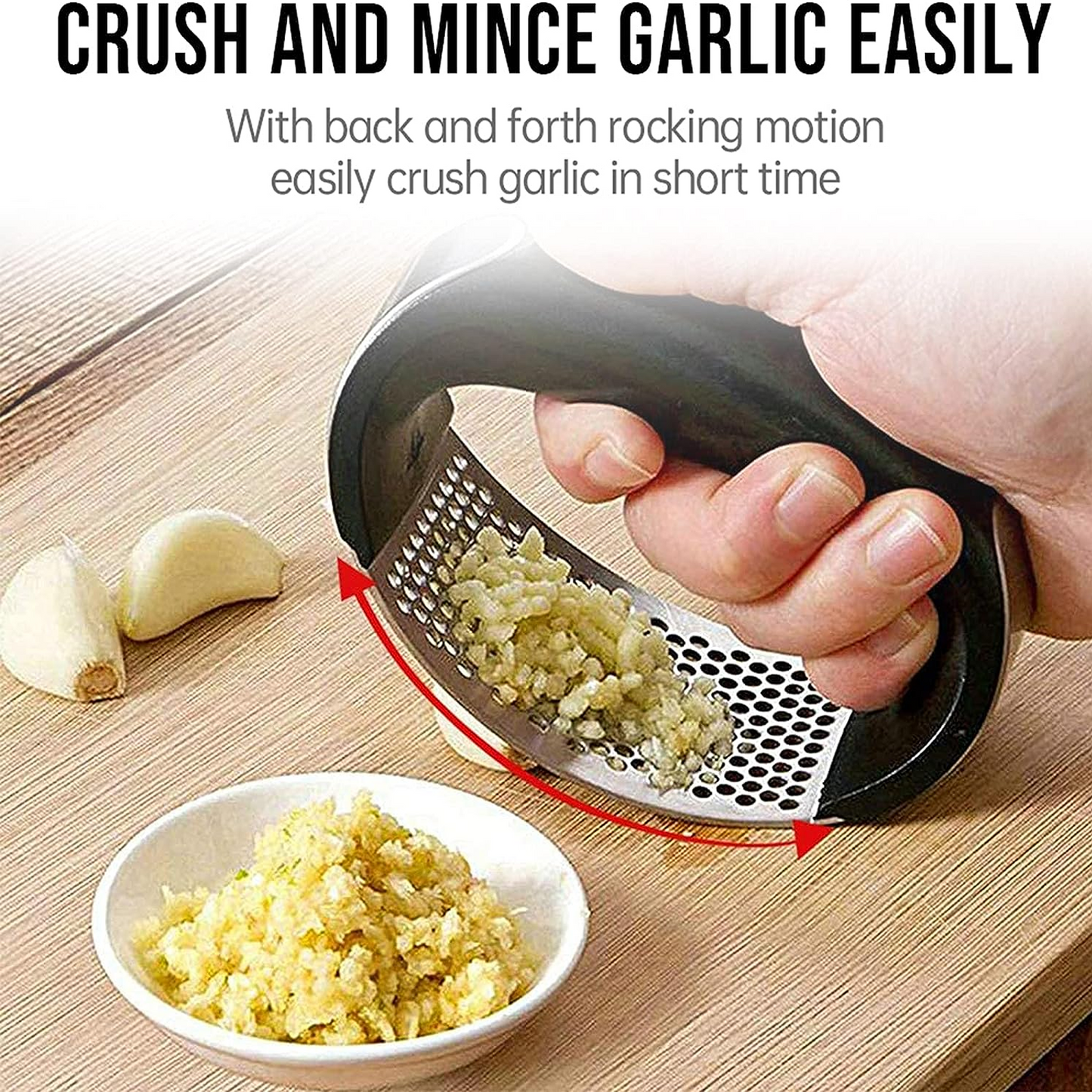 Garlic Press Cutter Stainless Steel Garlic Mincer Crusher with Ergonomic Handle Kitchen Gadgets