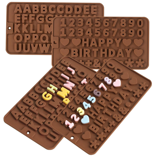 Alphabet Silicone Letter Mold Number for Cake Decoration, Birthday Party, Gummies