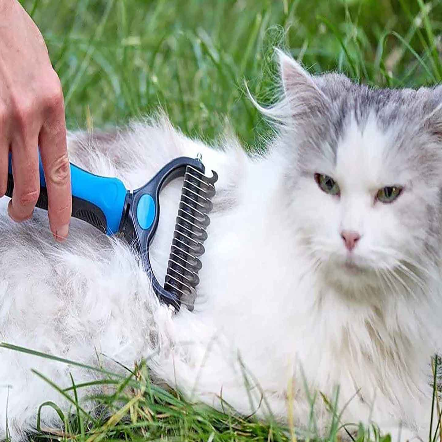 Professional Pet Deshedding Brush 2 Sided Dematting Dog Comb Cat Brush Rake Puppy Grooming Tools Undercoat Shedding Flying Hair