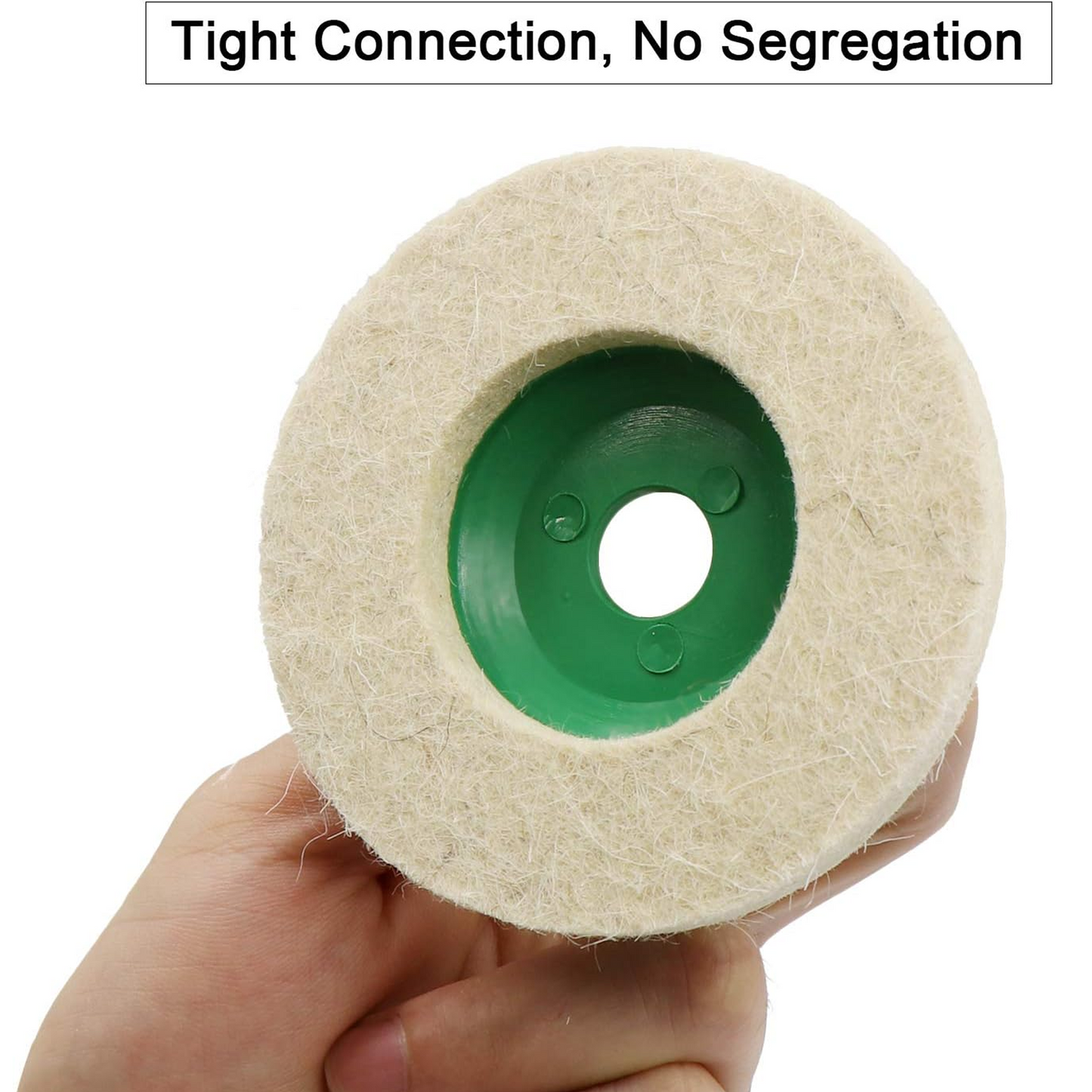 Round Wool Polishing Disc Wheel Pad for Buffing Polishing Buffer Bore Dia-White & Green