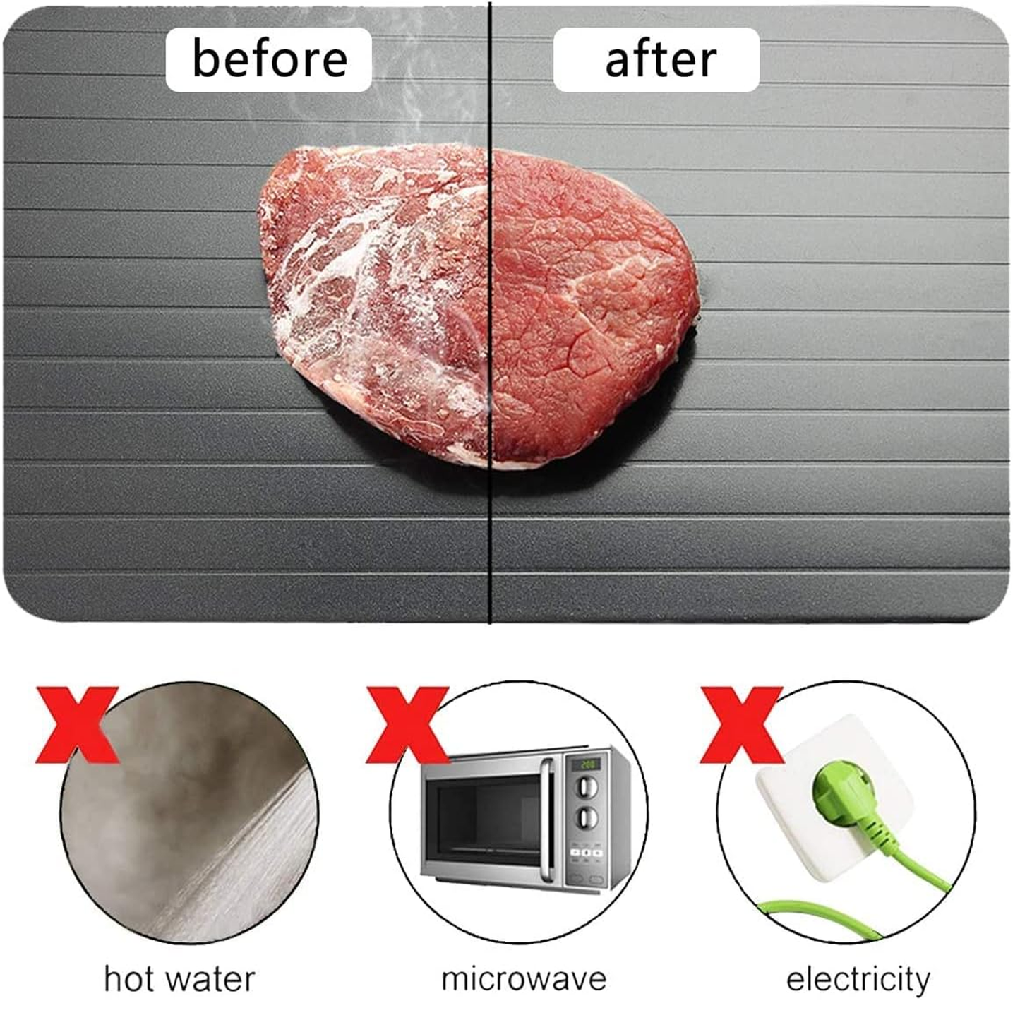 Defrosting Tray Density Aluminum Thawing Tray for Defrosting Frozen Food, Meat, Poultry