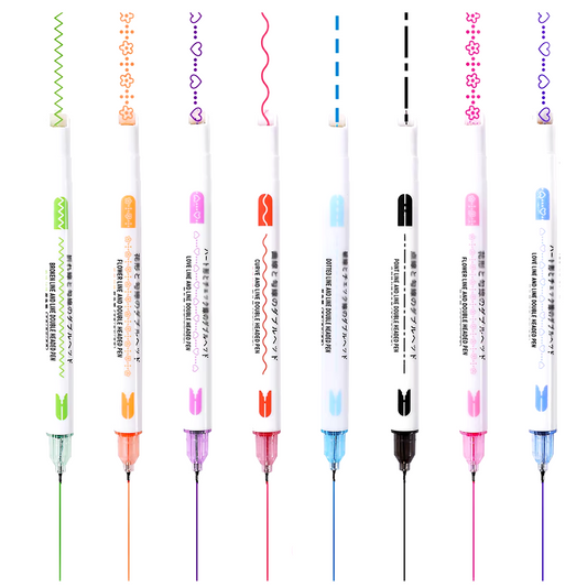 8PCS Colored Dual Tip Pens Outline Pens for Kids Coloring Writing Journaling Drawing Scrapbook