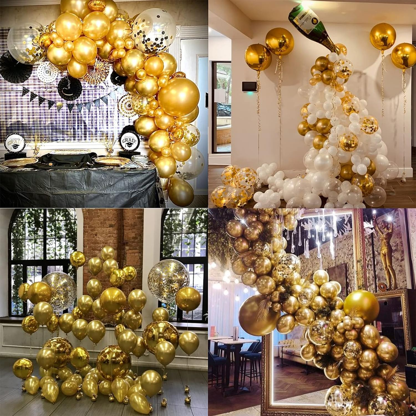 30Pcs Confetti Metallic Latex Balloons for Birthday Wedding Anniversary Bridal Shower Decoration