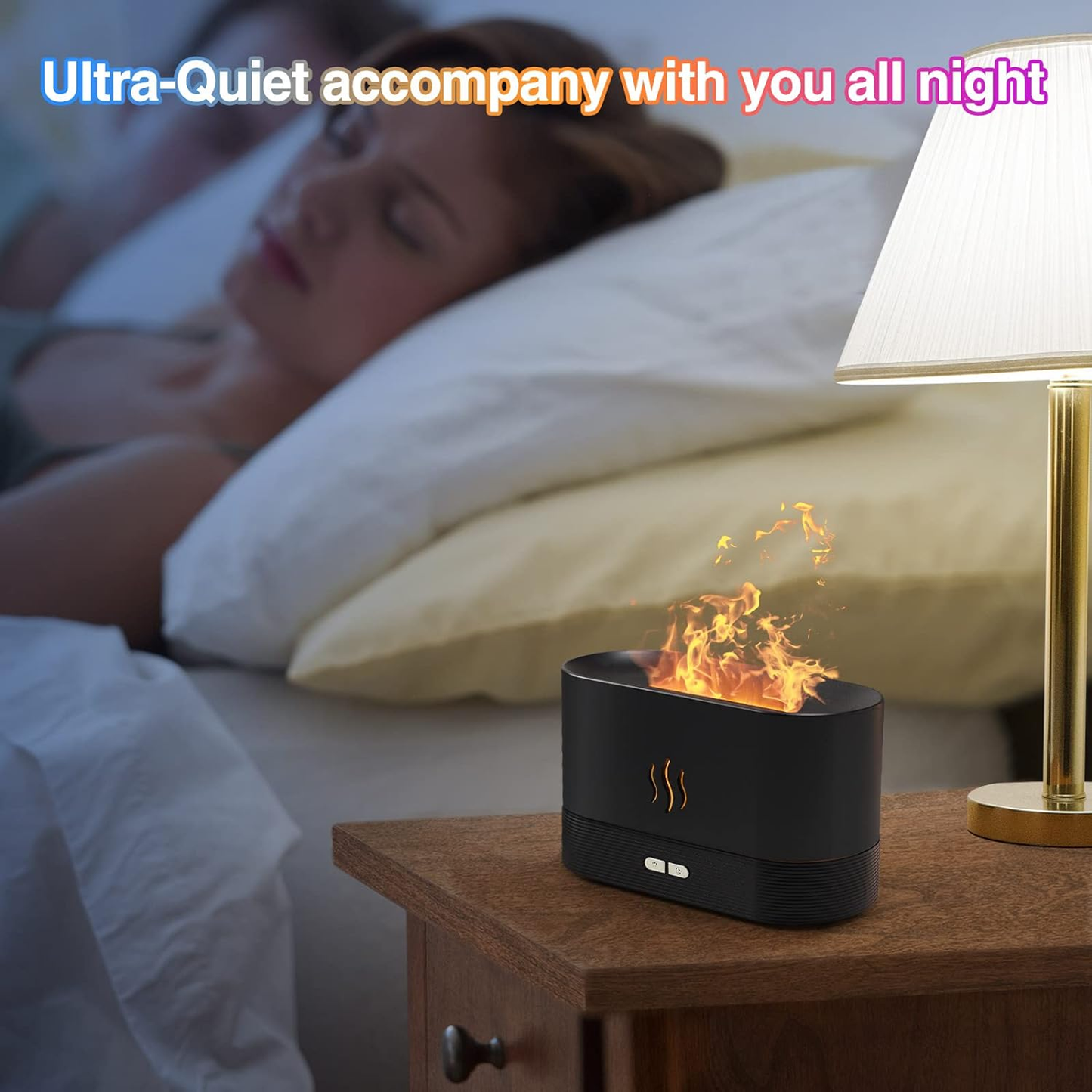 Colorful Flame Air Aroma Diffuser Humidifier 7 Flame Colors Oil Diffuser for Home, Office, Yoga