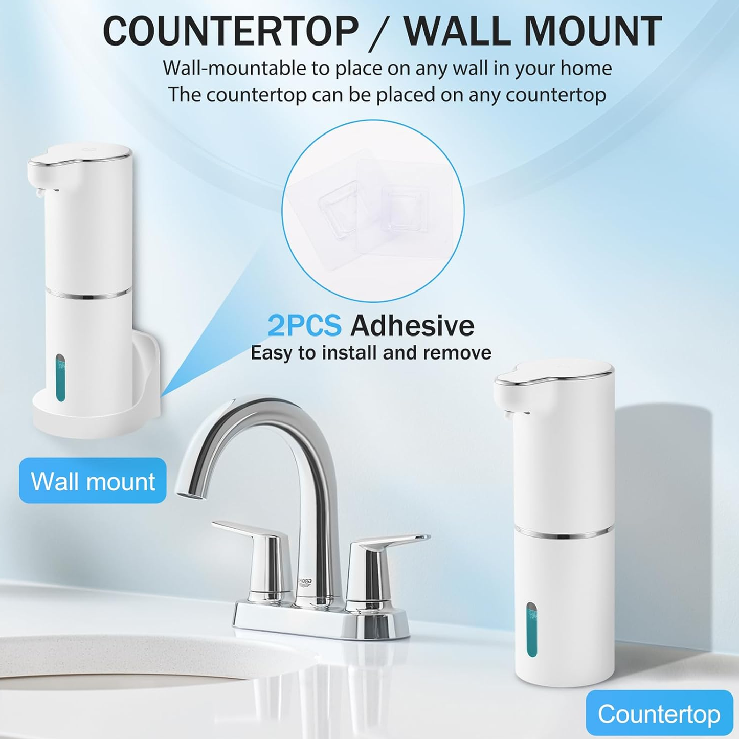 Automatic Hand Soap Dispenser Waterproof Rechargeable for Home Bathroom, Kitchen