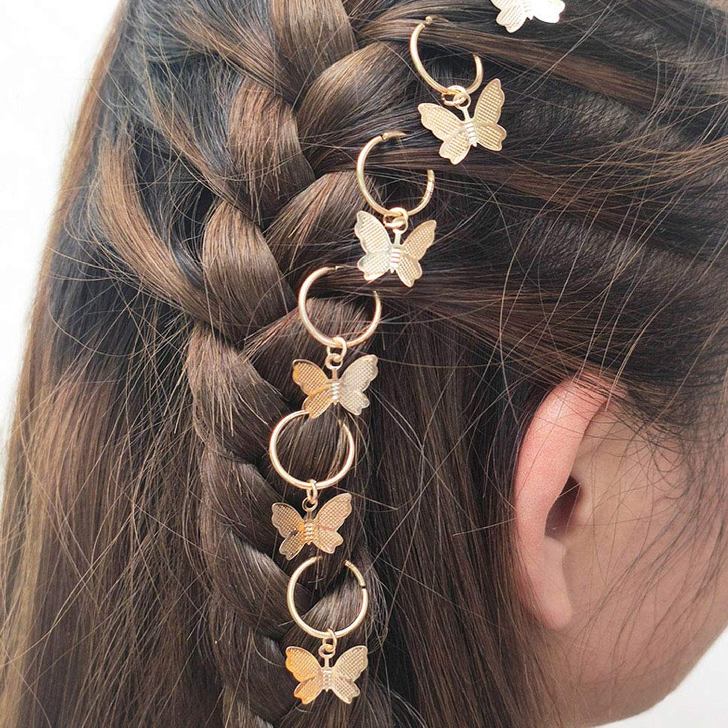 6Pcs Butterfly Braid Clips Hair Jewelry Gifts for Hair Clip Headband Dreadlock Accessories