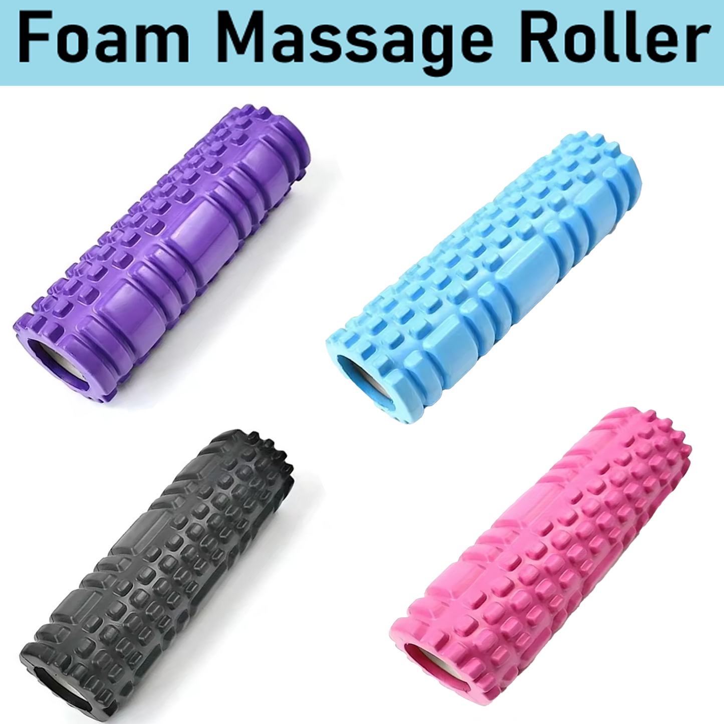 Foam Roller High-Density Muscle & Back Roller for Deep Tissue Massage, Physical Therapy, and Yoga