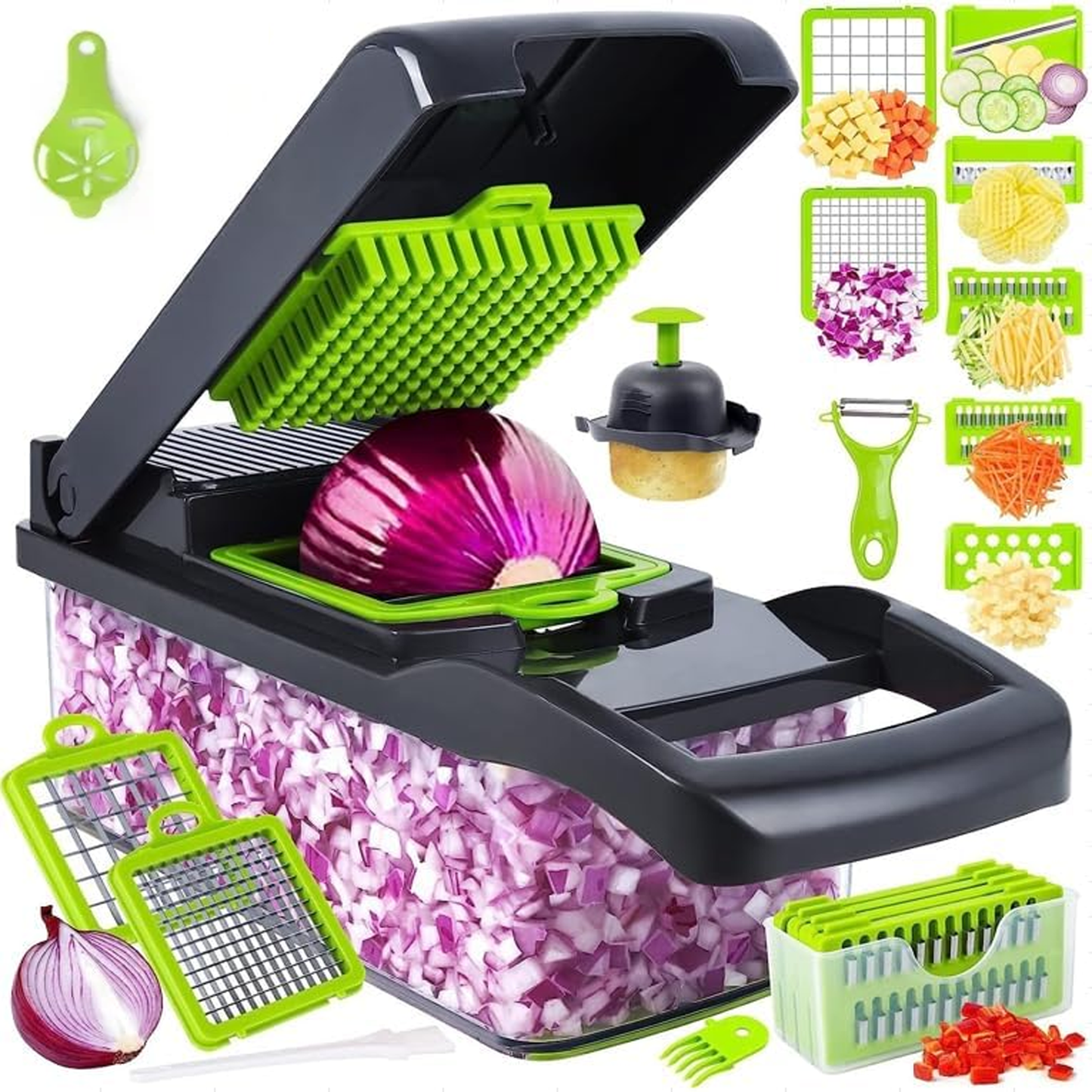 Multifunctional Vegetable Chopper, Onion Food Chopper, Kitchen Slicer Dicer for Salad Potato