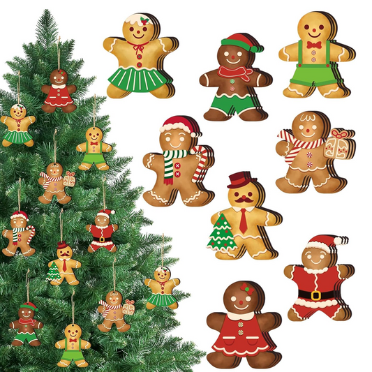 Christmas Gingerbread Wooden Man Ornaments for Wreath Christmas Tree Xmas Gingerbread Party