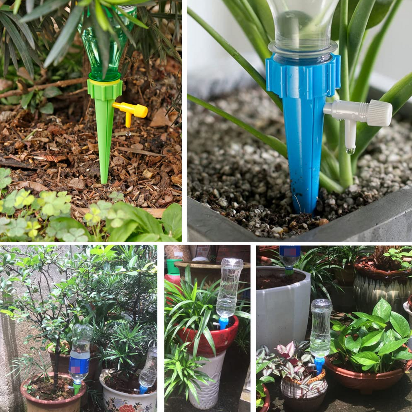 Self Plant Watering Spikes Auto Drippers Irrigation Devices Vacation for Houseplant, Gardenplant, Officeplant