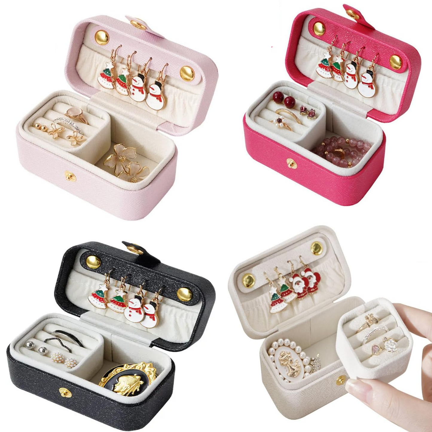 Portable Travel Jewelry Box Case Organizer Boxes for Rings Earrings Necklaces Bracelets