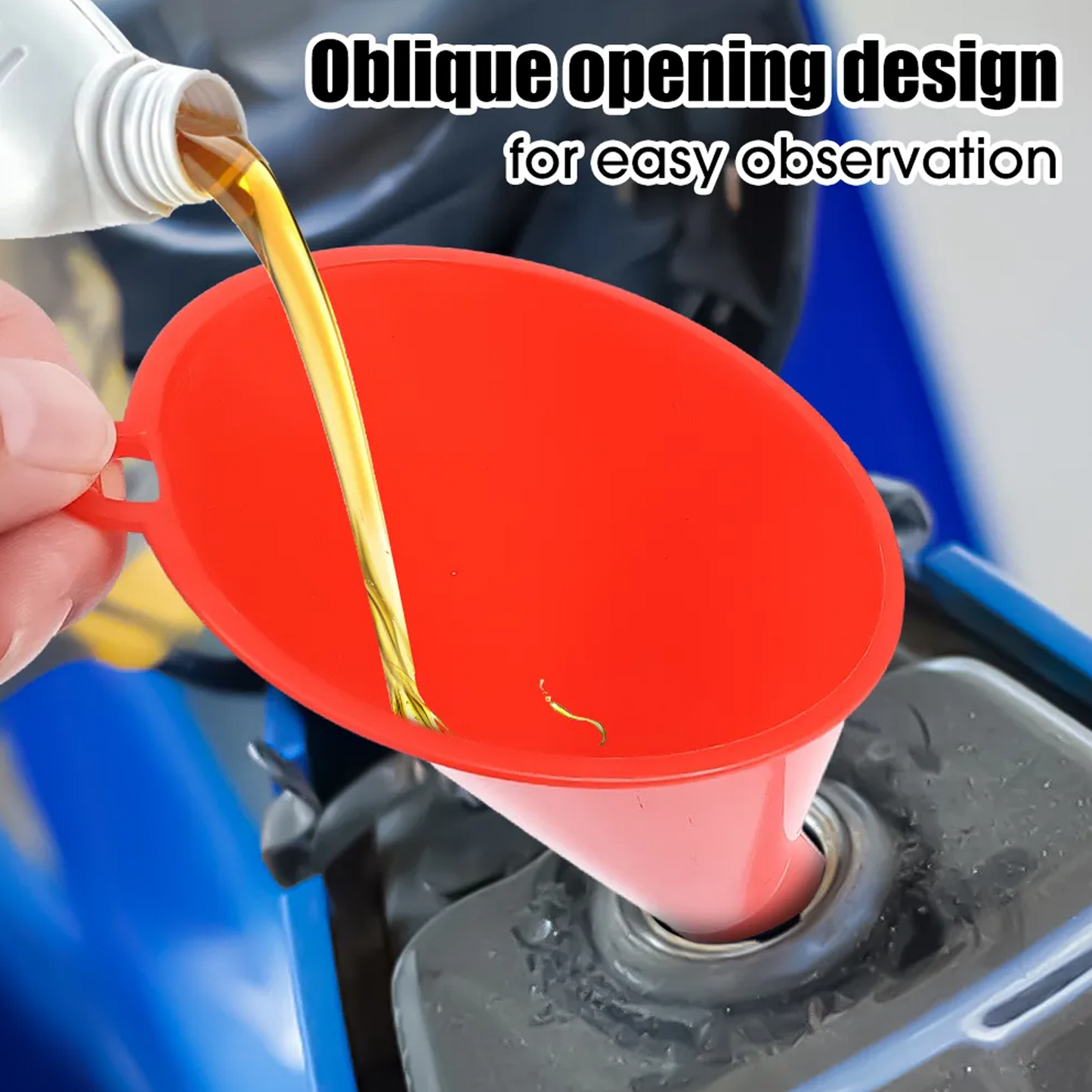 Multi-Function Plastic Long Neck Oil Funnel for All Automotive Oils Lubricants Engine Oils and Other Liquids