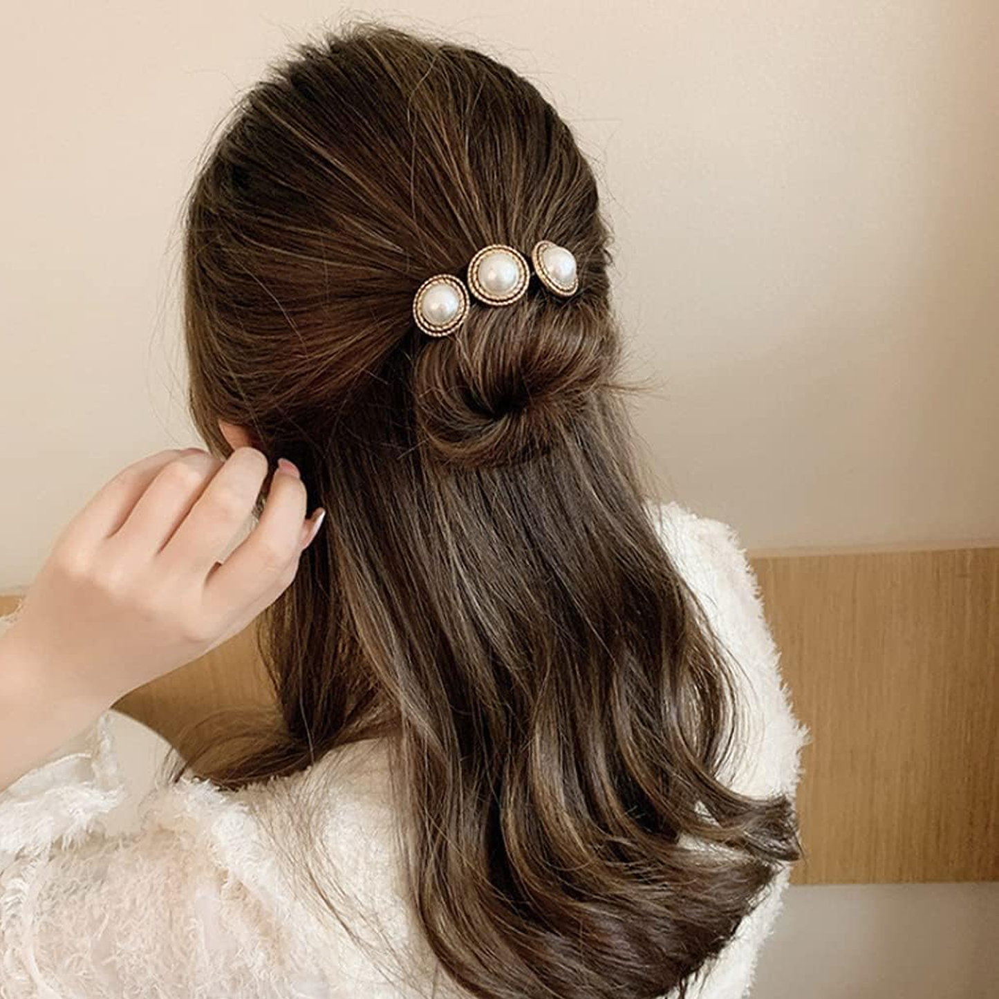 Flower Pearl Hair Bun Maker Deft Hair Twister Bun Shaper French Hairstyle for Girls Hair