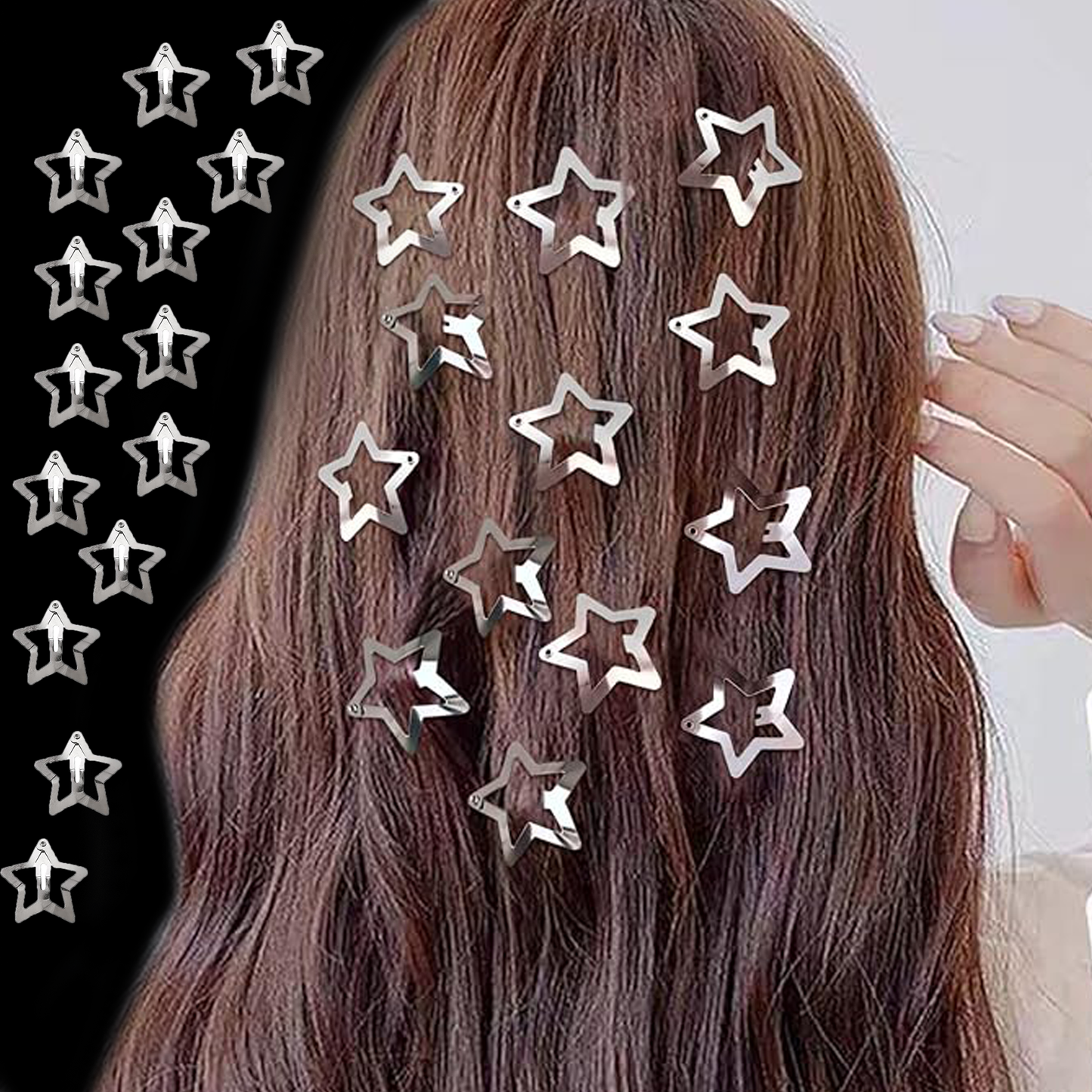 2-50Pcs Star Hair Clips Snap Hair Barrettes Non Slip Star Hair Accessories for Women