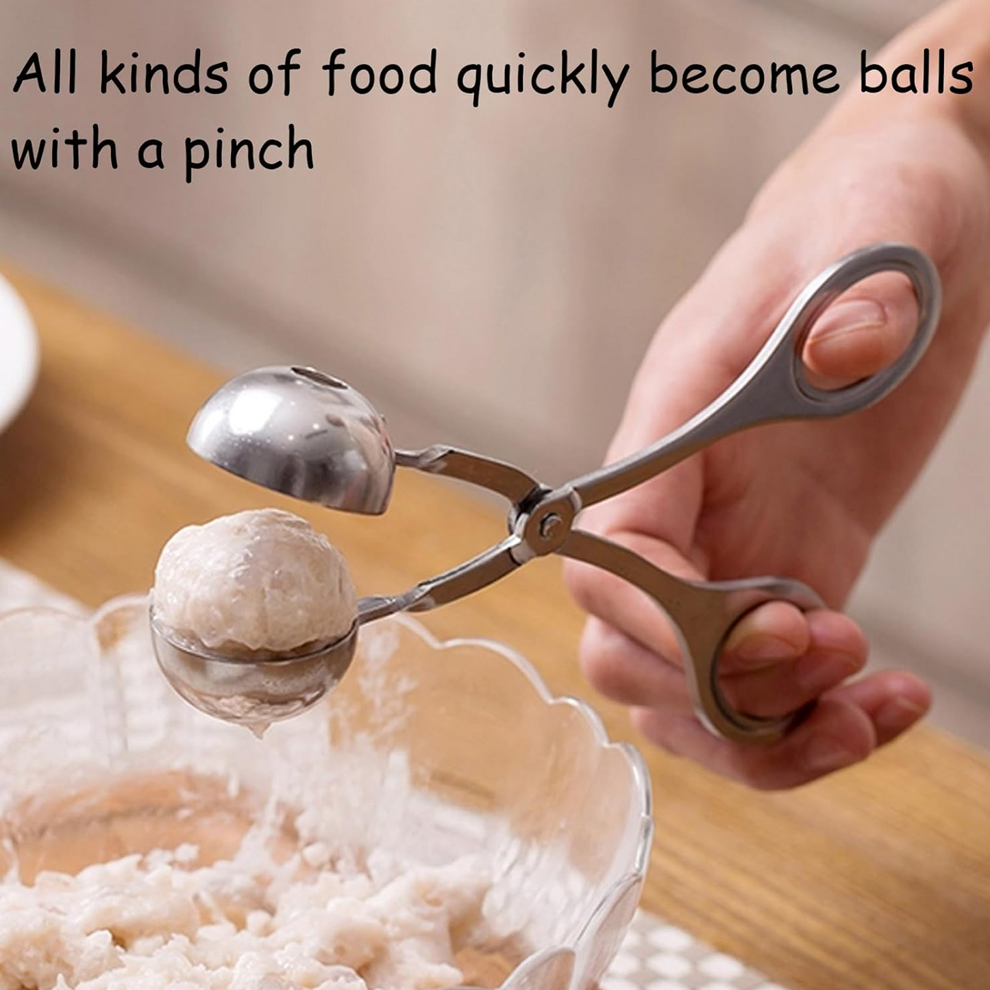 Stainless Steel Meat Ball Maker Cookie Dough Scoop for Kitchen, Fruits, Cake, Cookies, Ice Cream