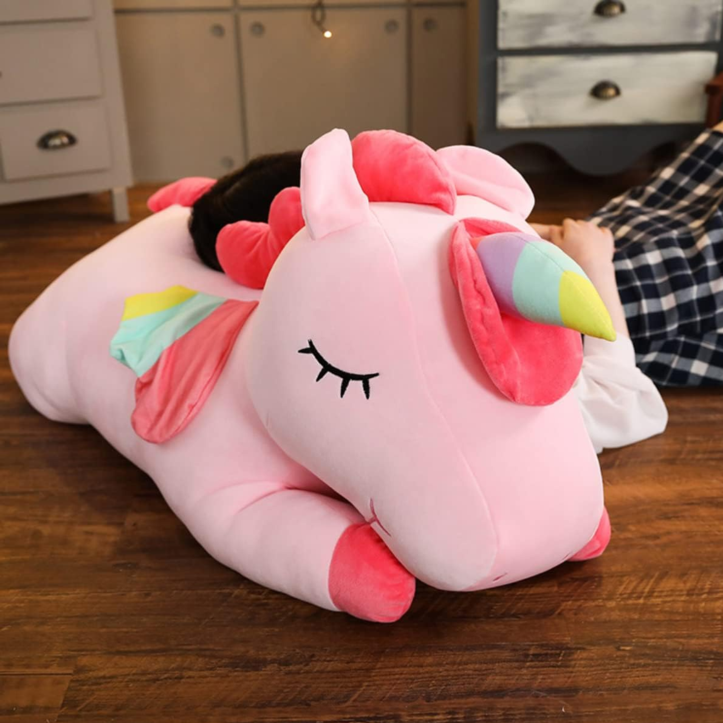 Unicorn Stuffed Animal Plush Toys Plushie Dolls with Rainbow Wings Gifts for Toddler Girls 25CM