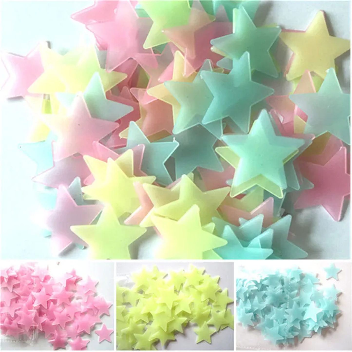 3D Luminous Glow in The Dark Stars Fluorescent Stickers for Kids Bedroom, Room Decor