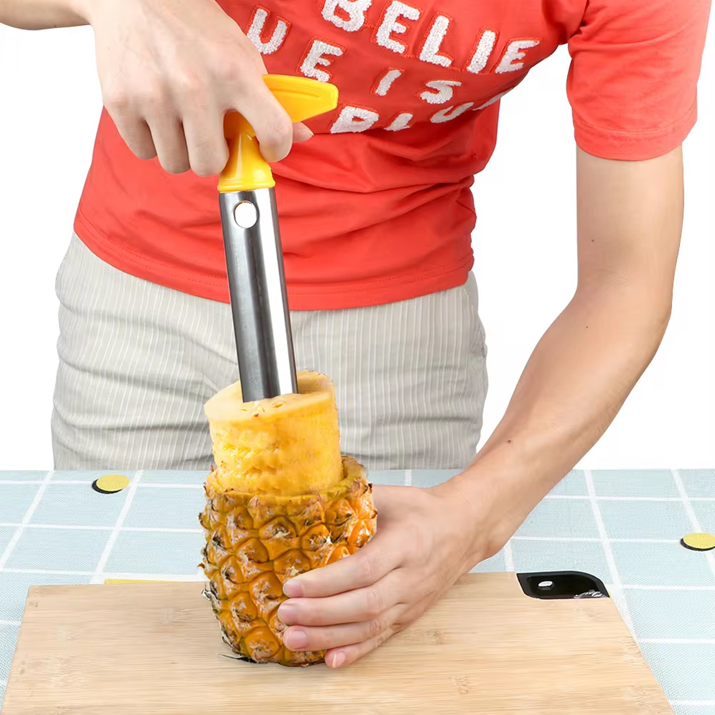 Pineapple Corer Slicer Stainless Steel Fruit Pineapple Peeler Cutter Eye Peeler for Home and Kitchen