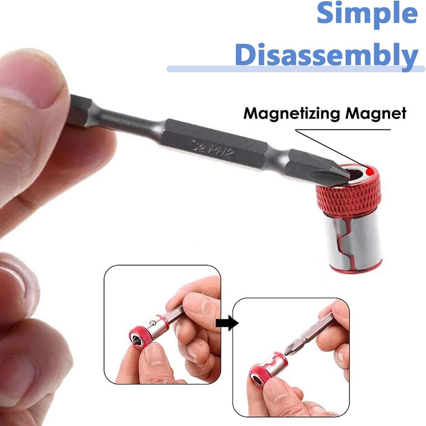 Magnetic Ring Screw Catcher Holder Metal Bit Screw Catcher Ring Hex Shank Double End Screwdriver Bits