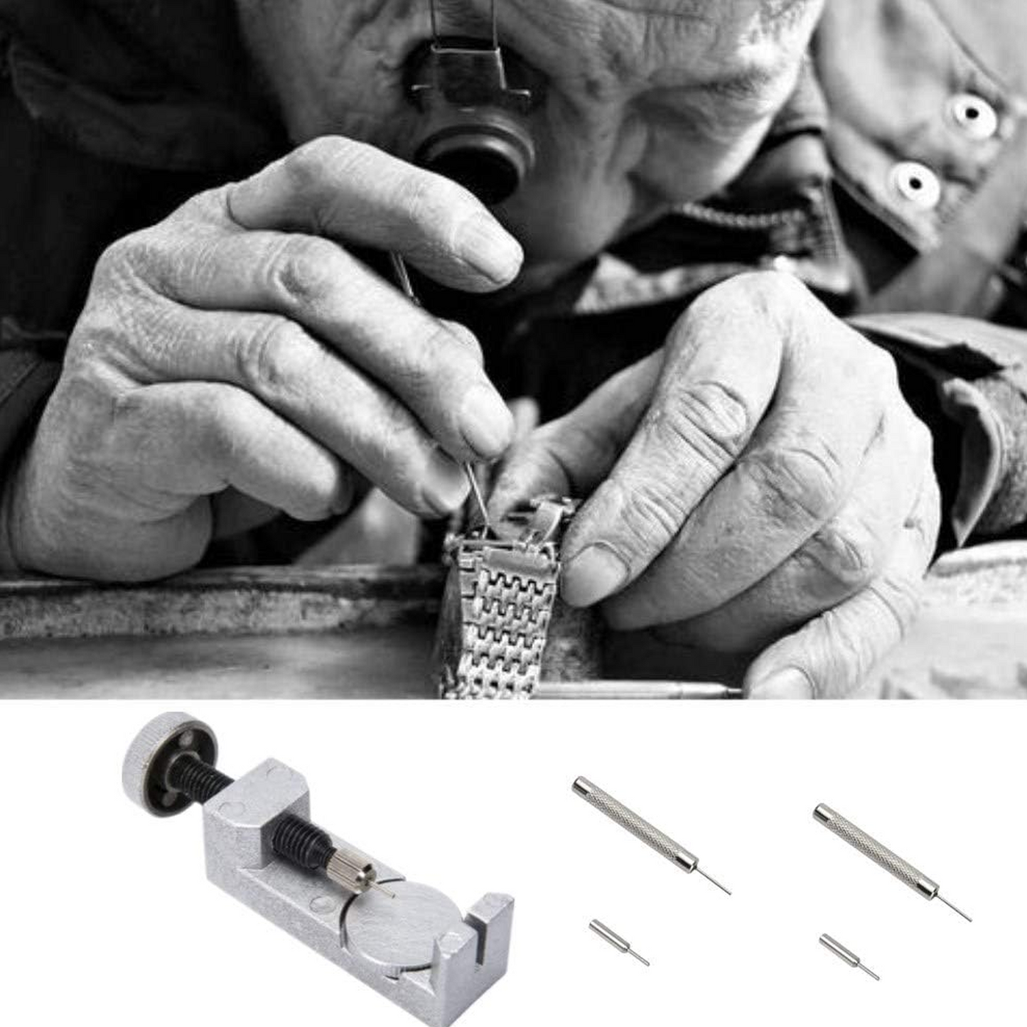 Watch Band Strap Link Pin Remover Repair Tool Kit Compatible with Watchmakers with Extra Pins