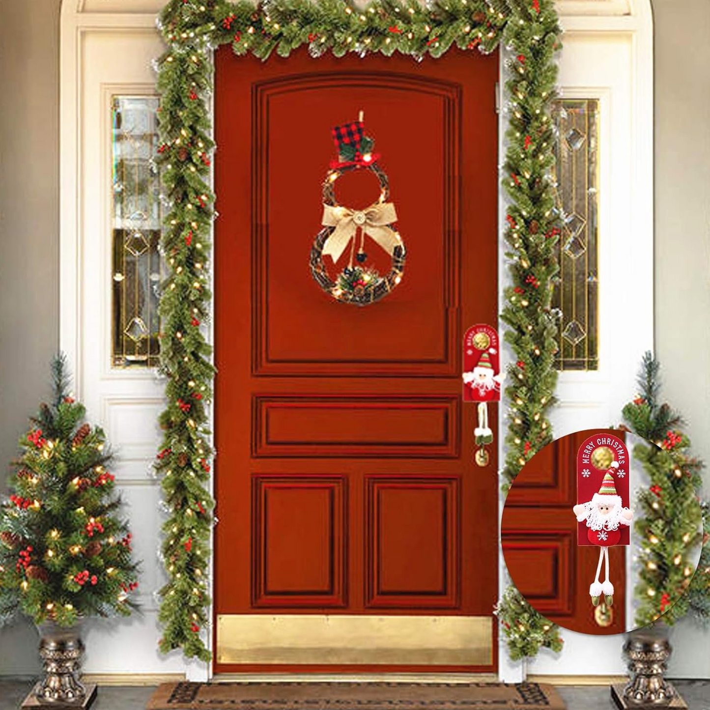 Christmas Door Hangers Santas Door Handles Hanging Ornaments for Home Hotel Kitchen Bedroom Door Hanger