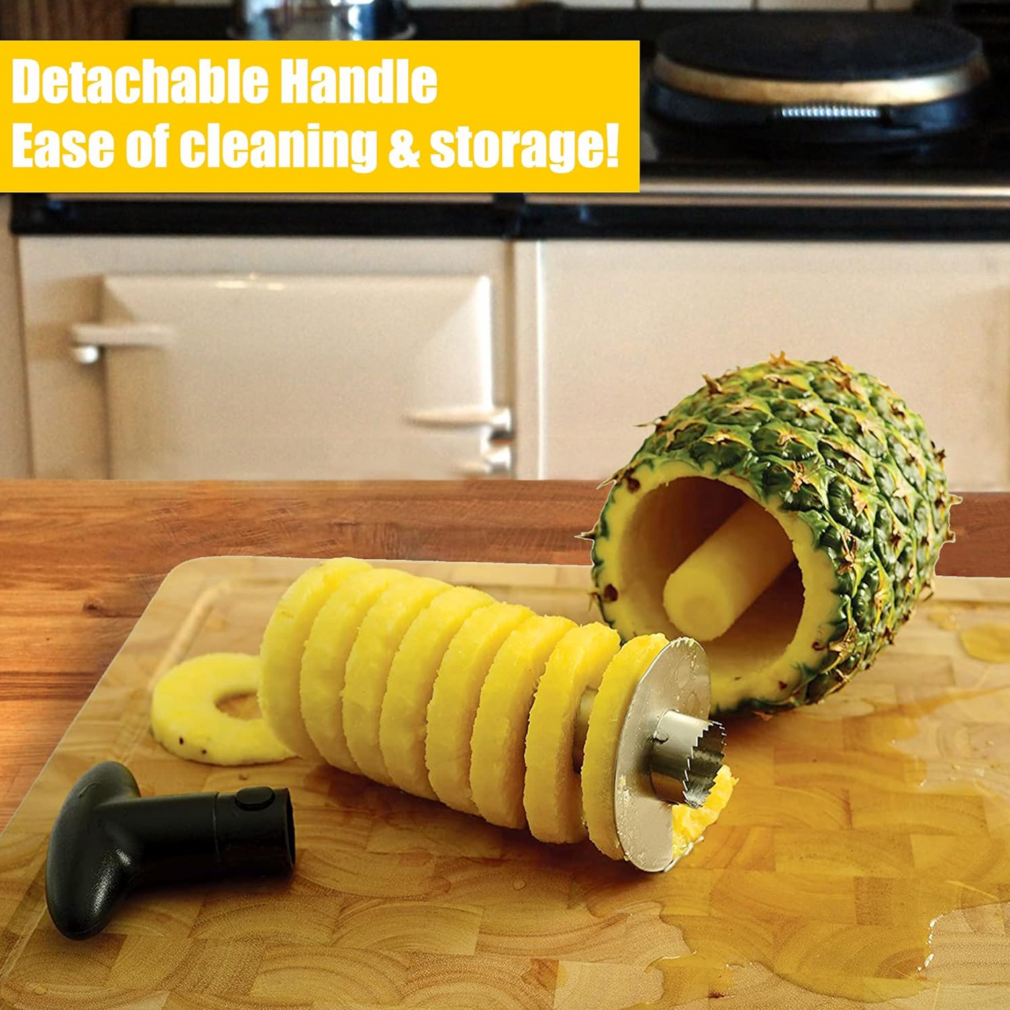 Pineapple Corer Slicer Stainless Steel Fruit Pineapple Peeler Cutter Eye Peeler for Home and Kitchen