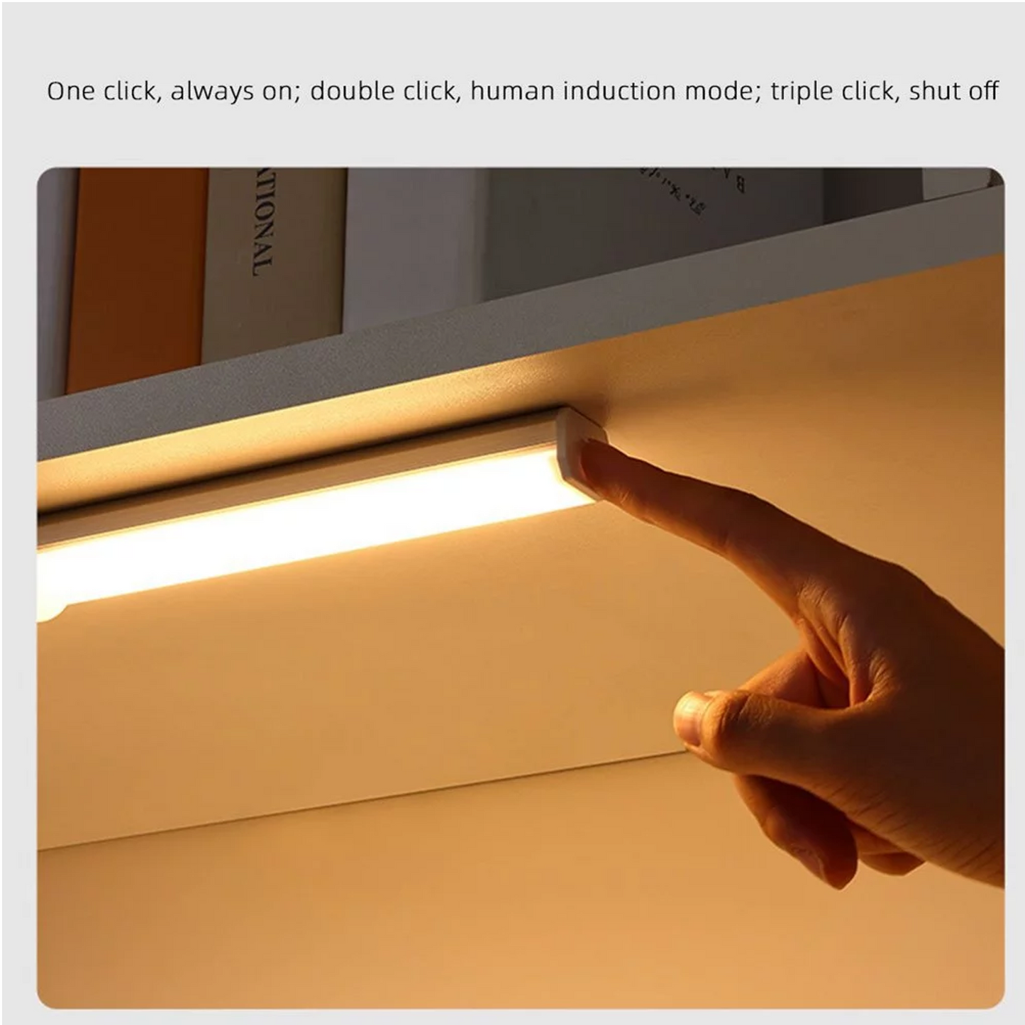 Wireless LED Under Cabinet Lights with USB Rechargeable Self Adhesive Wall Lights for Closet, Indoor